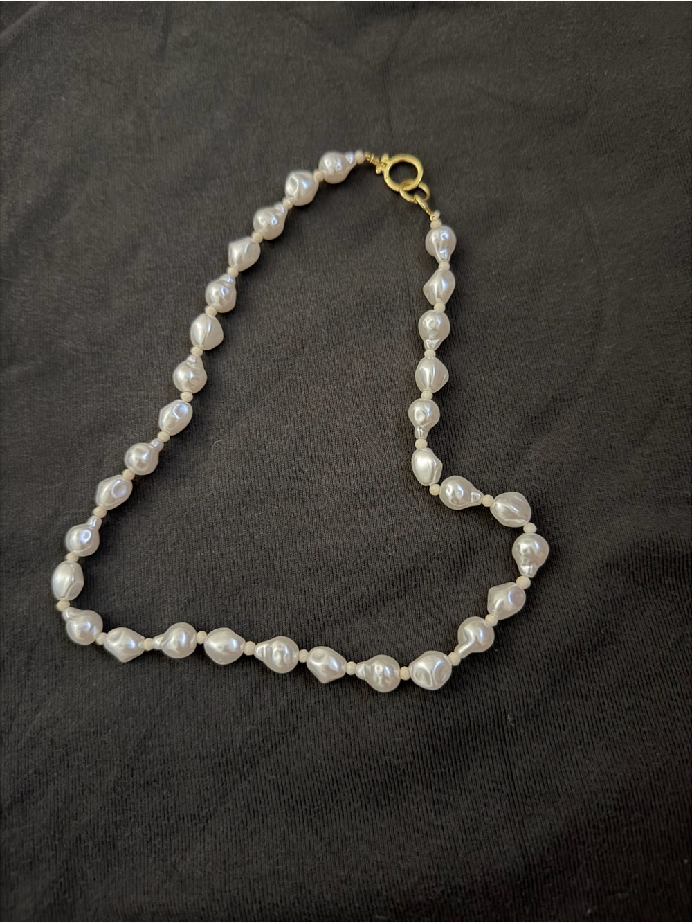 Gorjana Pearl Bead Necklace with Gold Clasp